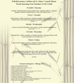 A6 Weekly Menu 21 oct